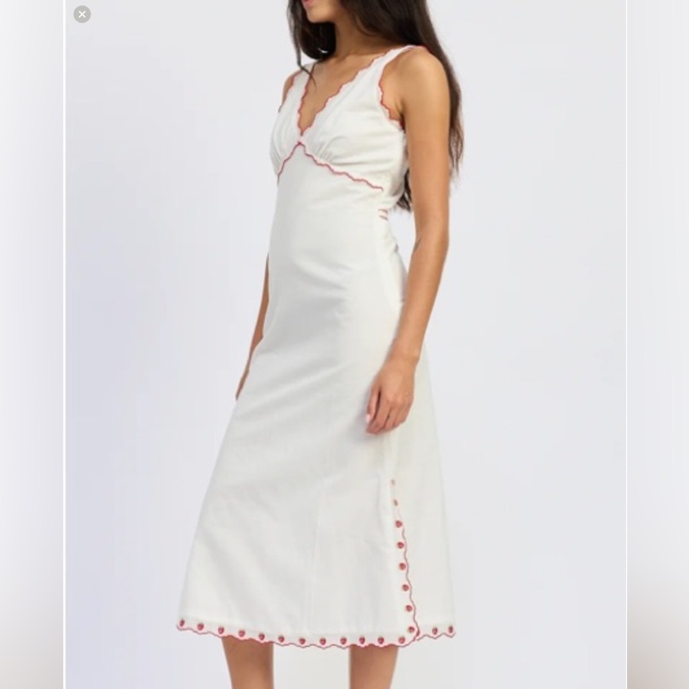 Anthropologie Strawberry π Bonnie Embroidered Midi Dress by Jacquie the Label - Picture 10 of 16